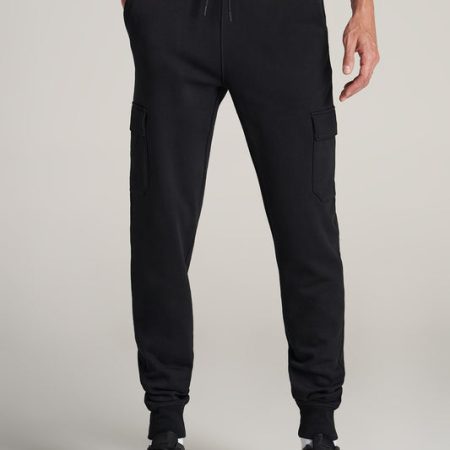 Wearever Fleece Cargo Jogger For Tall Men in Black