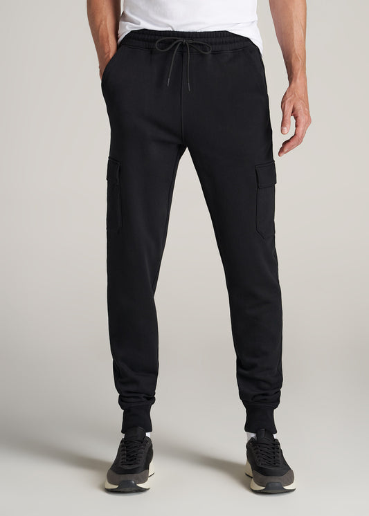 Wearever Fleece Cargo Jogger For Tall Men in Black