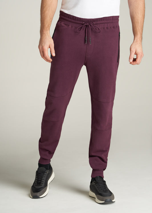 Wearever French Terry Men's Tall Joggers in Maroon