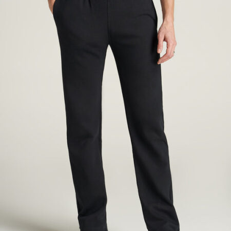 Wearever Fleece Open-Bottom Sweatpants for Tall Men in Black