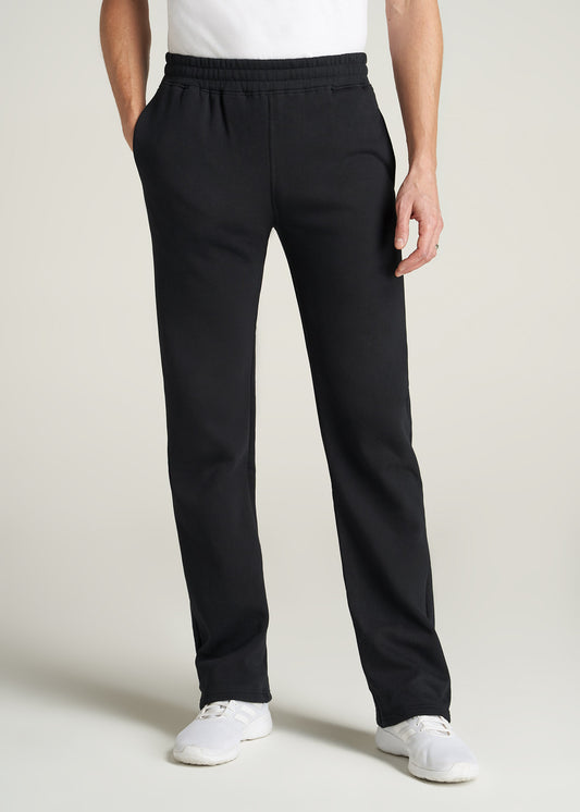 Wearever Fleece Open-Bottom Sweatpants for Tall Men in Black