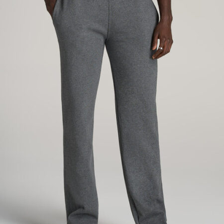 Wearever Fleece Open-Bottom Sweatpants for Tall Men in Charcoal Mix