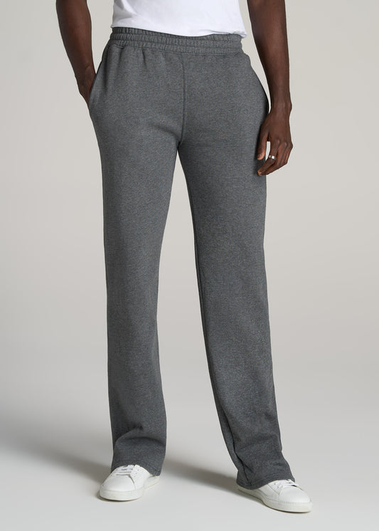 Wearever Fleece Open-Bottom Sweatpants for Tall Men in Charcoal Mix