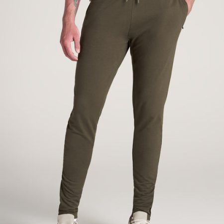 SLIM-FIT Lightweight French Terry Joggers for Tall Men in Camo Green