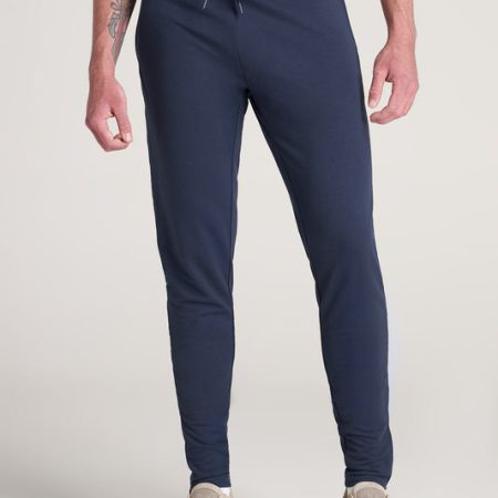 SLIM-FIT Lightweight French Terry Joggers for Tall Men in Marine Navy