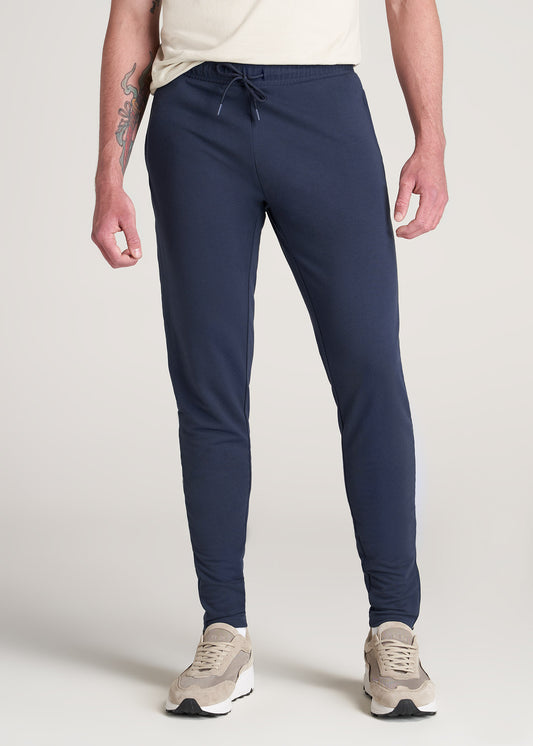 SLIM-FIT Lightweight French Terry Joggers for Tall Men in Marine Navy