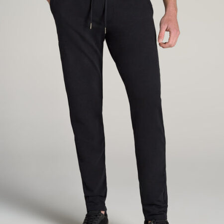 Microsanded French Terry Sweatpants for Tall Men in Black