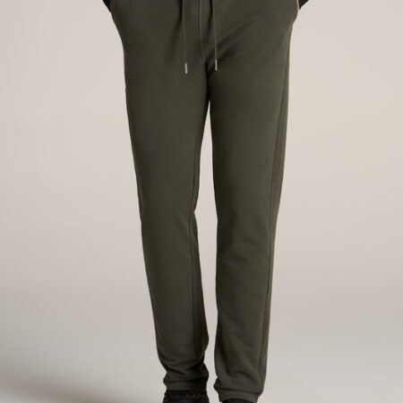 Microsanded French Terry Sweatpants For Tall Men in Hunter Green