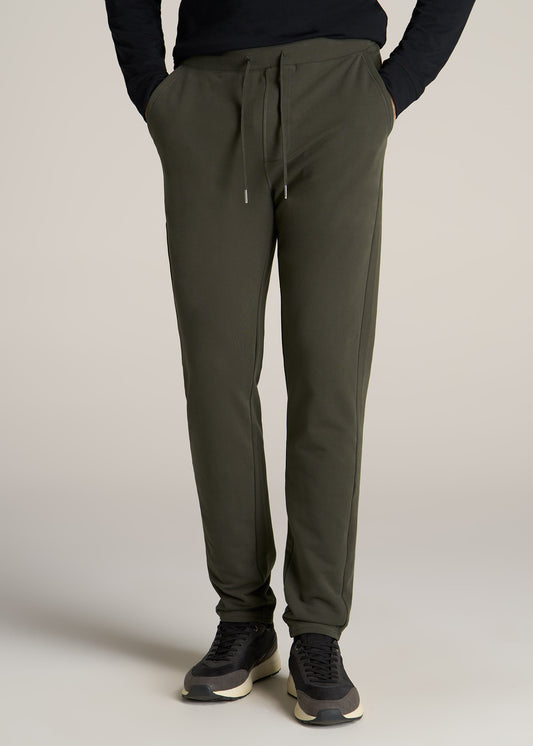 Microsanded French Terry Sweatpants For Tall Men in Hunter Green