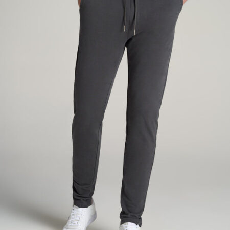 Microsanded French Terry Sweatpants for Tall Men in Iron Grey