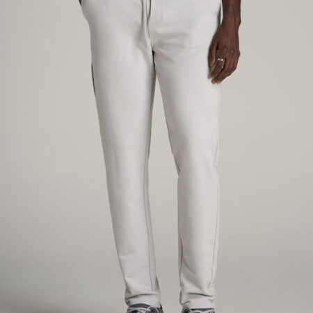 Microsanded French Terry Sweatpants For Tall Men in Light Grey