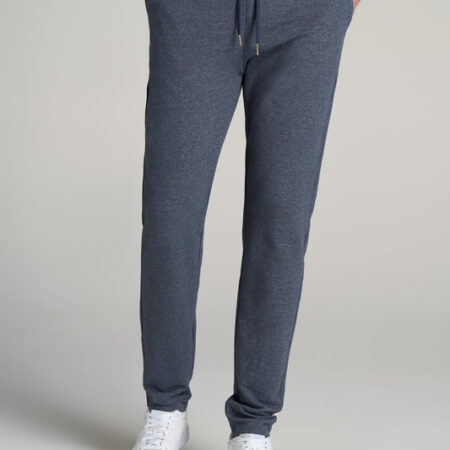 Microsanded French Terry Sweatpants for Tall Men in Navy Mix