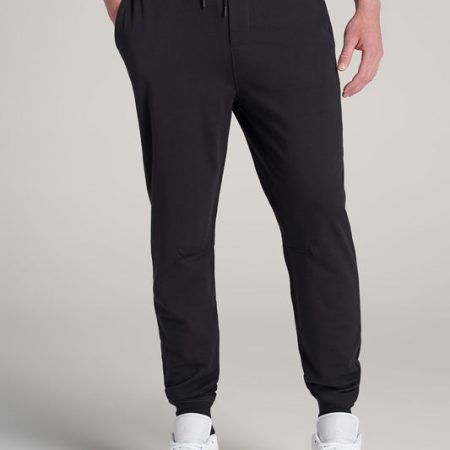 A.T. Performance Slim French Terry Joggers for Tall Men in Black