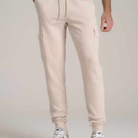 Wearever Fleece Cargo Jogger For Tall Men in Light Stone