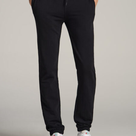 Wearever Fleece Elastic-Bottom Sweatpants for Tall Men in Black