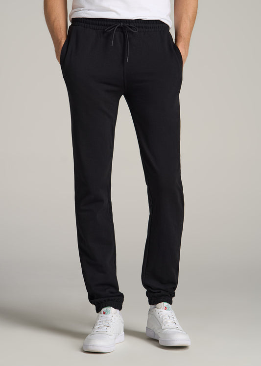 Wearever Fleece Elastic-Bottom Sweatpants for Tall Men in Black