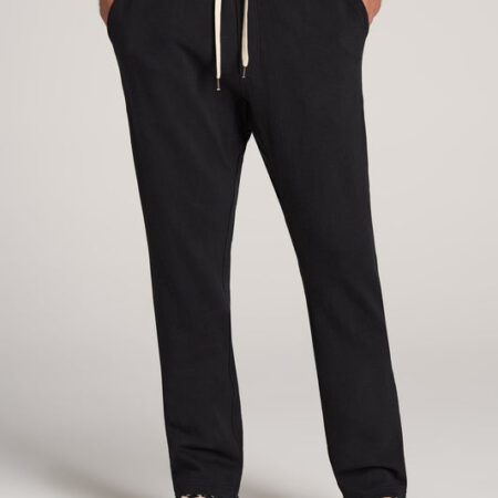 LJ&S Brushed Terrycloth Sweatpants for Tall Men in Vintage Black