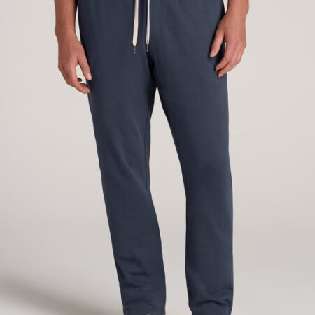 LJ&S Brushed Terrycloth Sweatpants for Tall Men in Vintage Midnight Navy