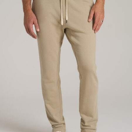 LJ&S Brushed Terrycloth Sweatpants for Tall Men in Vintage Buck