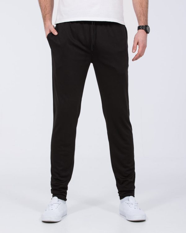 2t Gabriel Slim Fit Tall Open Hem Tracksuit Bottoms (black)